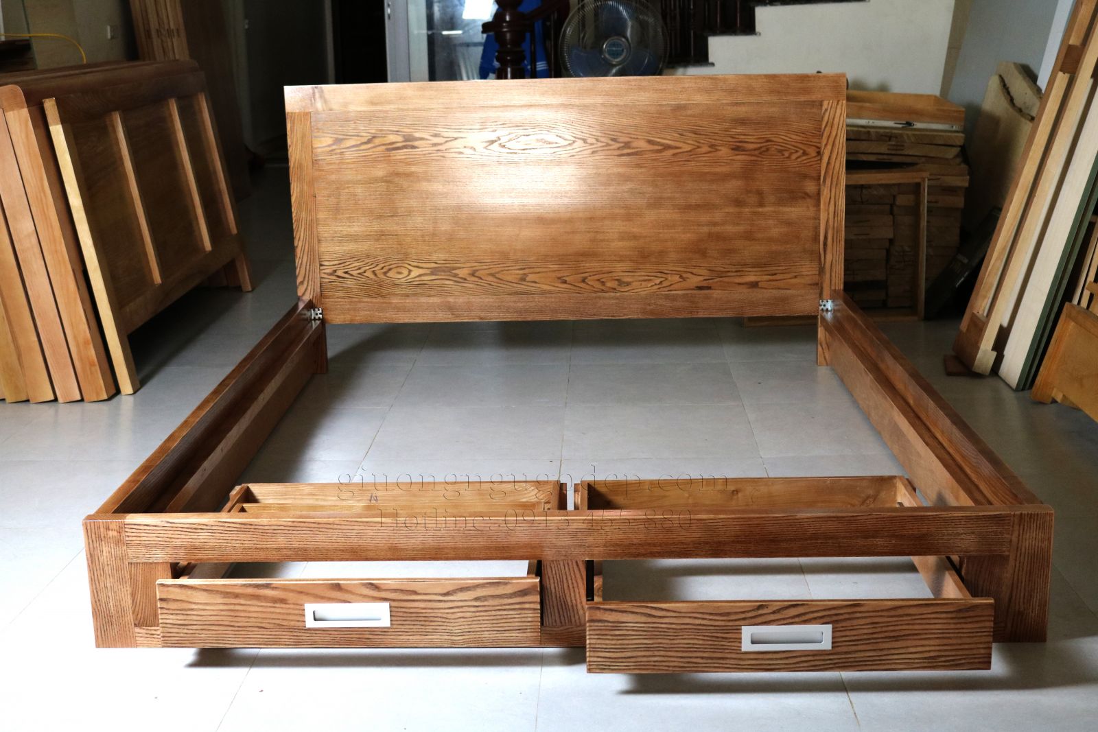 Đặt đóng giường ngủ ở Hà Nội, gỗ sấy, đảm bảo sức khỏe, giá tại kho