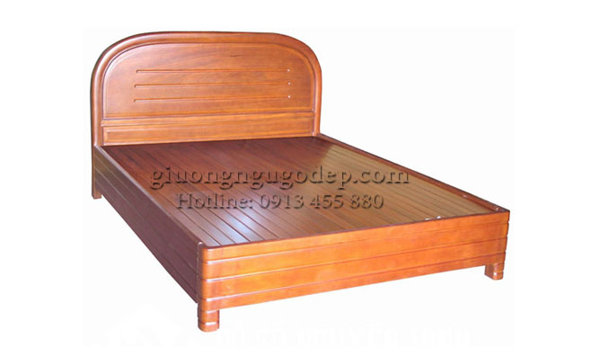 Giường gỗ gụ đẹp tự nhiên giá bán tại xưởng sản xuất