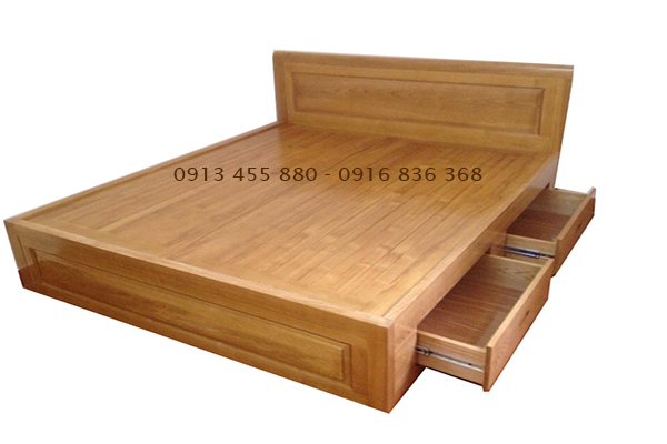 Giường ngủ ngăn kéo gỗ Sồi