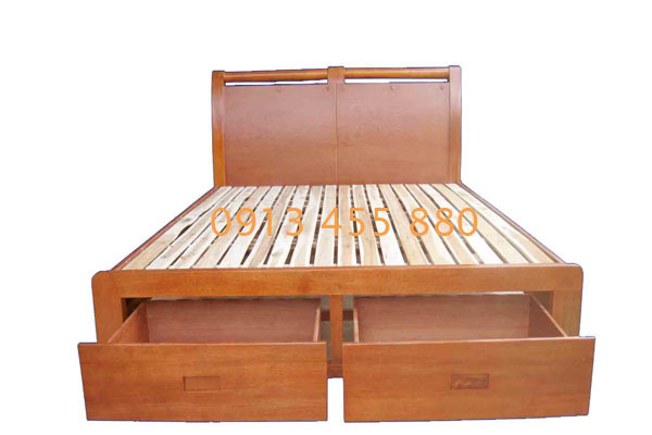 Giường ngủ ngăn kéo gỗ tự nhiên 