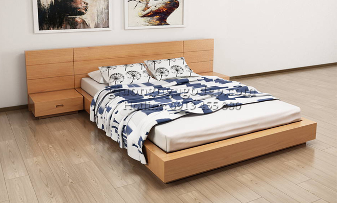 Giường gỗ giá rẻ Hà Nội 100% gỗ tự nhiên nhập khẩu 