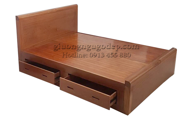 Giường gỗ có ngăn kéo sản xuất tại xưởng làng nghề đồ gỗ - giá cạnh tranh 