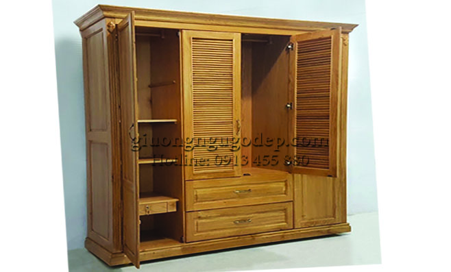 Tủ áo gỗ sồi đẹp - MSP90
